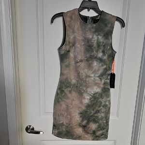 Black Label Green and Brown Tie-Dye Dress